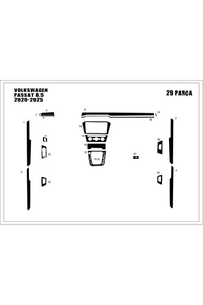 Marscockpitdesign Volkswagen Passat B8,5 Konsol Torpido Kaplama 2020-