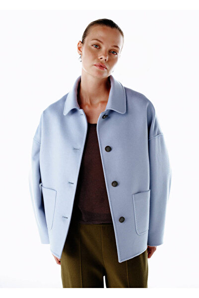 Knitss Blue Wool Coat