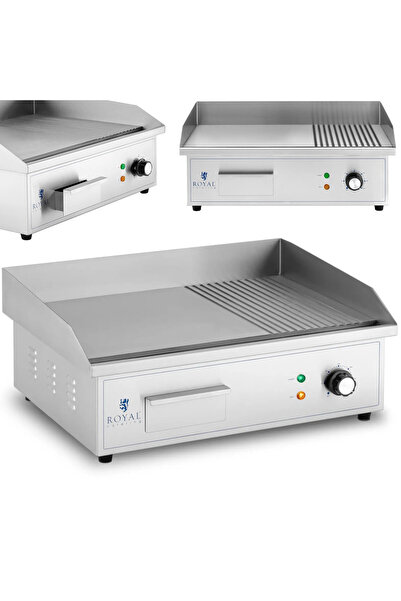 Other Electric grill, smooth, grooved grill plate, 548 x 350 mm, 3000 W