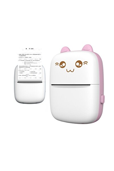 Other Mini imprimantă termică pentru etichete Cat Imprimantă Bluetooth pentru telefon Fun Print Pink