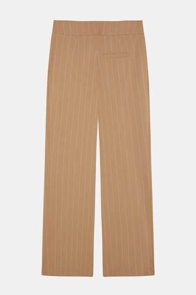 W Collection Camel Striped Pleated Pants
