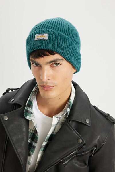 DeFacto Men's Label Printed Knitwear Beanie (25 Wn)