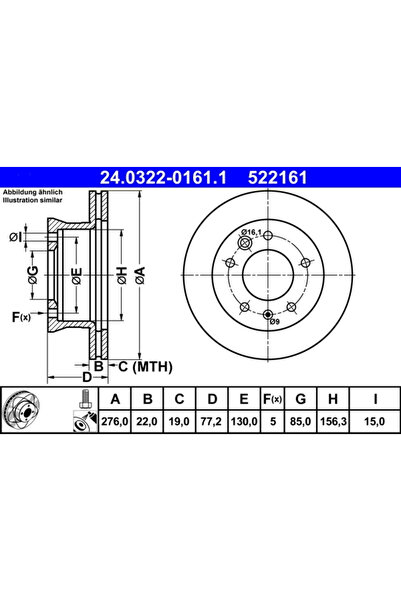 Ate Disc Frana Mercedes-Benz Sprinter 2-T Bus/Sprinter 2-T Caroserie/Sprinter...