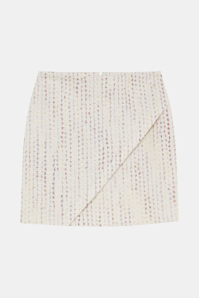 W Collection EKRU SİMLİ TÜVİT MİNİ ETEK