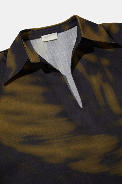 W Collection KAHVE SİYAH DESEN BLUZ