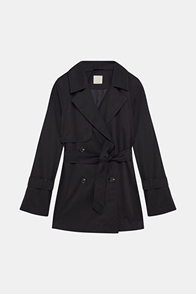 W Collection KOYU LACİVERT KISA TRENÇKOT