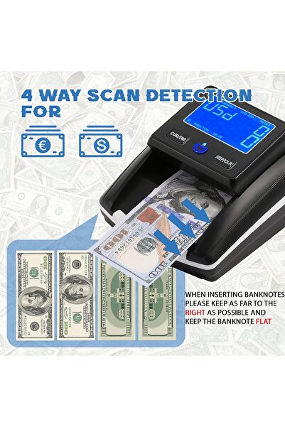 Fipka جهاز محمول لكشف الأوراق النقدية المزيفة، قابل لإعادة الشحن، يعمل في 4 اتجاهات، وجهاز فحص الأوراق النقدية بالدولار الأمريكي واليورو