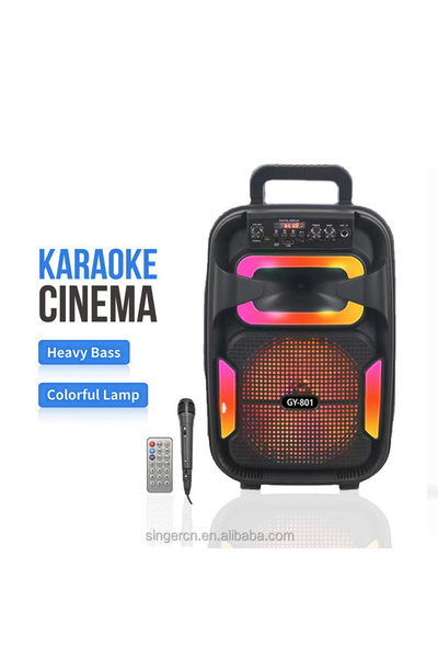 RTG GY801 MİKROFONLU BLUETOOTH SPEAKER LED IŞIKLI KARAOKE HOPARLÖR SD KART USB AUX BÜYÜK BOY HOPARLÖR