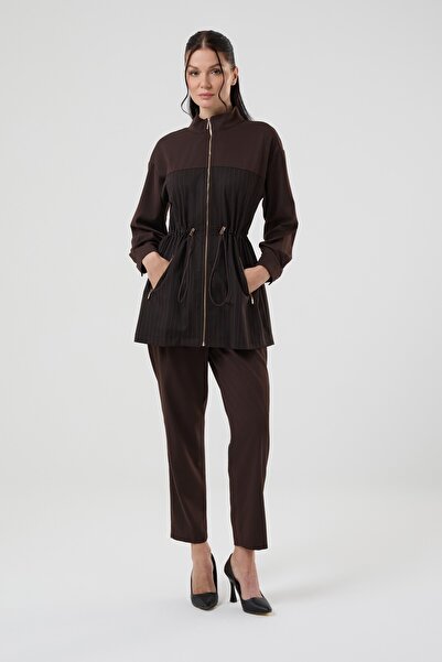 Jupe Kadın Çizgi Granili İkili Takım 8577