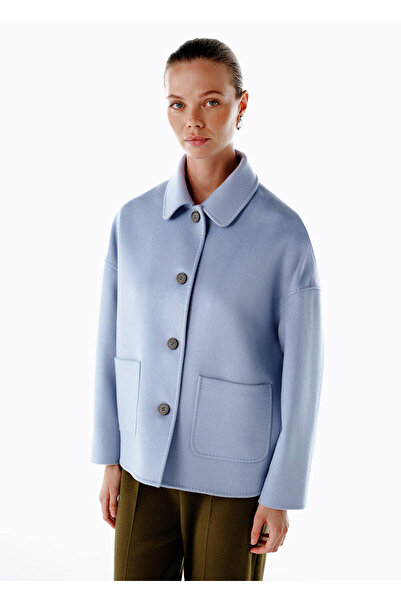 Knitss Blue Wool Coat