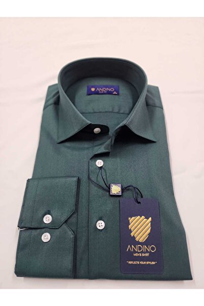 ANDINO Slimfit Khaki Men's Shirt with Lycra Slim Fit Structure As052012-13