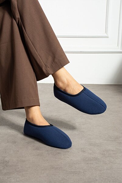 FUGA MODA Bery Navy Blue Flexible Fabric Soft Booties Ballerinas