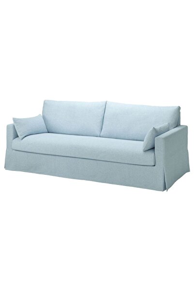 hobiurun 3'lü kanepe, kilanda soluk mavi