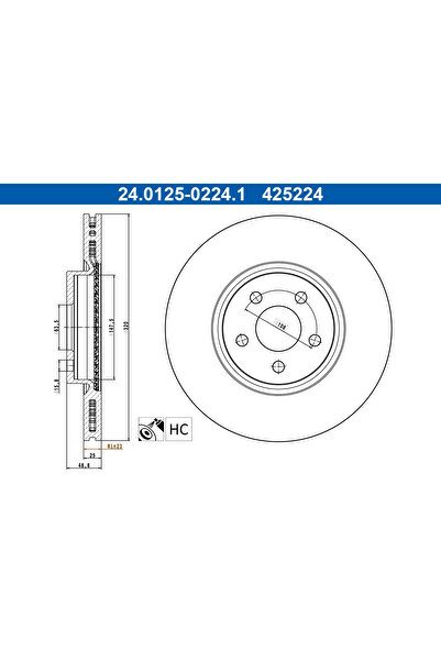 Ate Disc frana Ford Tourneo Connect / Grand Tourneo Connect V408