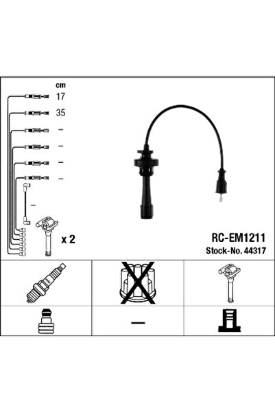 NGK Ignition Wiring Set Mitsubishi Lancer 6/Lancer 7/Lancer 8