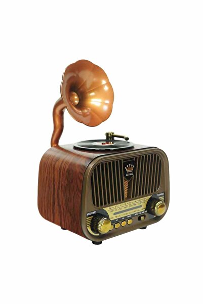 RTG MD1319 Ahşap Nostaljik Görünümlü Bluetoothlu USB-SD Card Girişli Radyo Hoparlör Müzik Kutusu