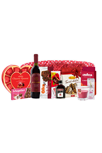 cos-cadou.ro Festive gift basket with a selection of Delicii, ALKA, Rose Aromas, Cabernet Sauvignon