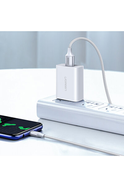 Other Braided cable USB-A - USB-C QC 3.0 3A 1m - white