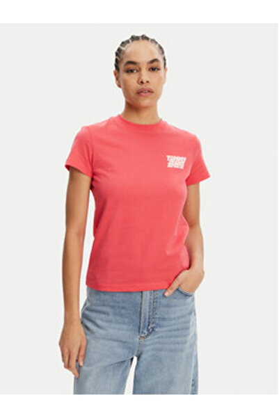 Tommy Jeans Women's T-Shirt DW0DW21338 Pink