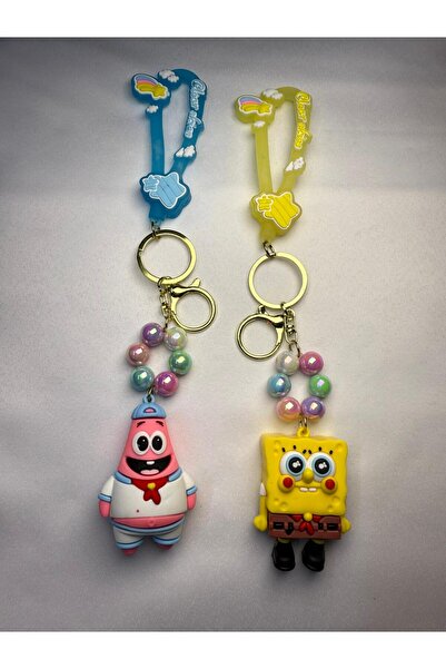 MAXBİ Sünger Bob ve Patrick Lüks Silikon 2'li Anahtarlık Seti