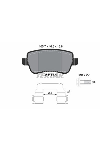 TEXTAR Комплект спирачни накладки за дискови спирачки Fiat Croma