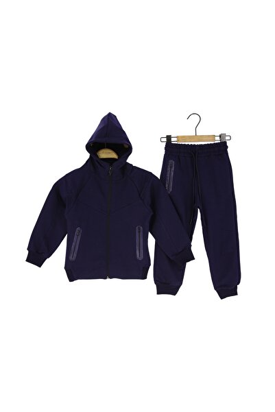 Atabay Kids Atabay 546-10-25 Men's Tracksuit Set with Hood and Zipper, 2 Straps, Age 13/16
