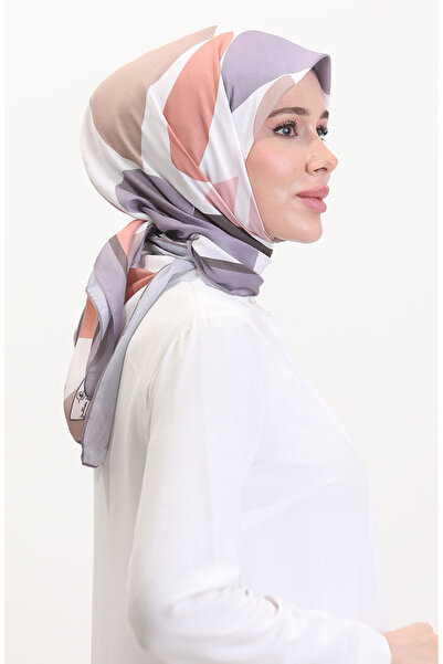 sefamerve Μαλακό κασκόλ με σχέδιο 70246-05 Σκούρο Λιλά Ροζ