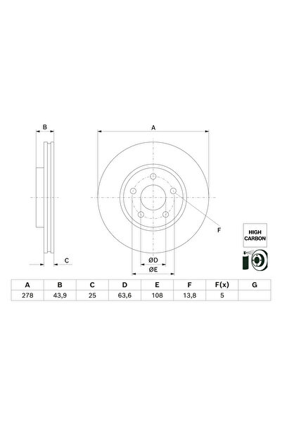 Bosch Спирачен диск Ford Puma Ford Австралия Puma