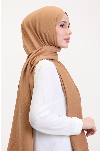 sefamerve Βαμβακερό σάλι τζαζ 70257-18 Camel