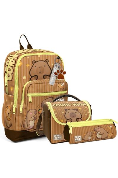 Coral High Set de 3 genți de școală cu modele colorate pentru copii