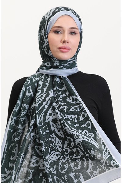 sefamerve Μαλακό σάλι με σχέδιο 70270-12 Γκρι Σκούρο Πράσινο