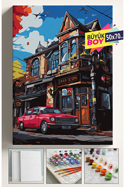 Corvo Sayılarla Boyama Seti Numaralı Tuval Fırça Boya Dahil Kasnaklı Set 50x7...