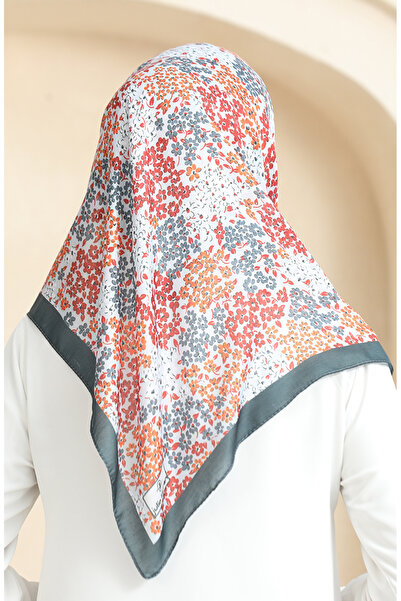 sefamerve Μαλακό κασκόλ με σχέδιο 70260-02 Καπνιστό πορτοκαλί