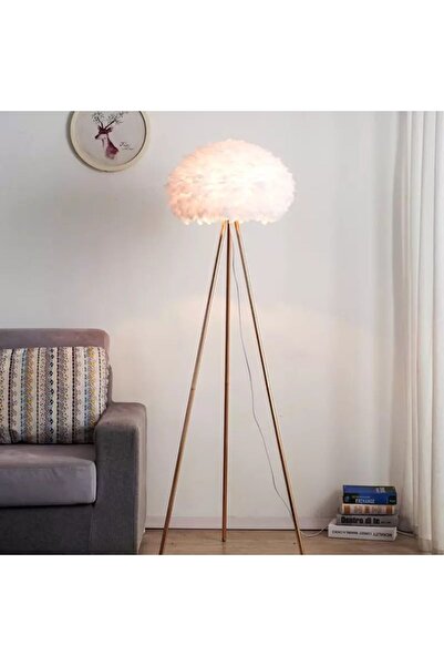 Generic Luxe Plume" Feather Floor Lamp with gold metal 160 cm