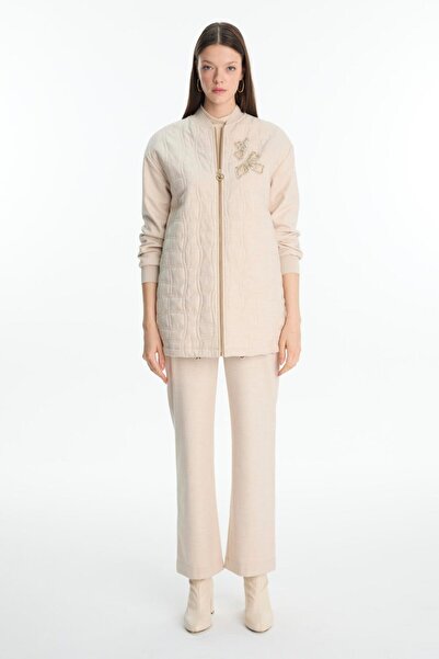 Zühre Quilted Patterned Zippered Jacket 0150