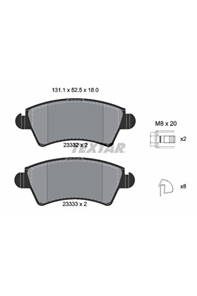 TEXTAR Комплект накладки дискови спирачки Citroen Xsara Peugeot 206