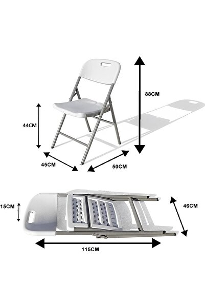 Generic Heavy Duty Plastic Folding Chairs – Indoor/Outdoor White Foldable Chairs, Metal Frame, Ergonomic