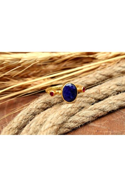 alpsilverart El İşi 925 Ayar Gümüş Doğal Safir Taşlı Yüzük | Kadınlara Özel Ş...