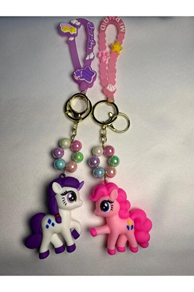 MAXBİ My Little Pony Boncuklu Lüks Silikon 2'li Anahtarlık Seti