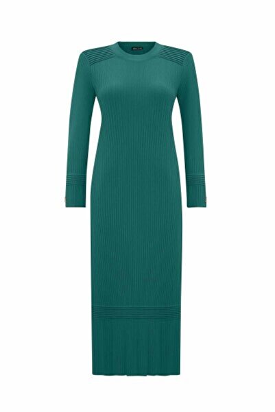 MISS DALIDA Fitilli Triko Yeşil Elbise