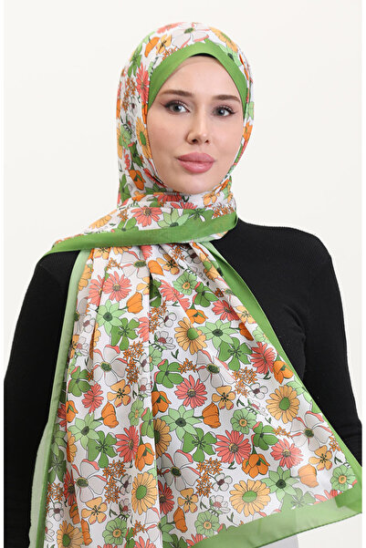 sefamerve Şal moale cu model 70263-05 Coral verde fistic