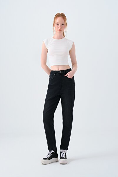Loft 2037085 Mon Fit Antrasit Kadın Norma lPaça Yüksek Bel Kot Pantalon