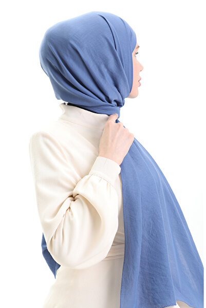 sefamerve Cotton Soft Shawl 70283-17 Indigo