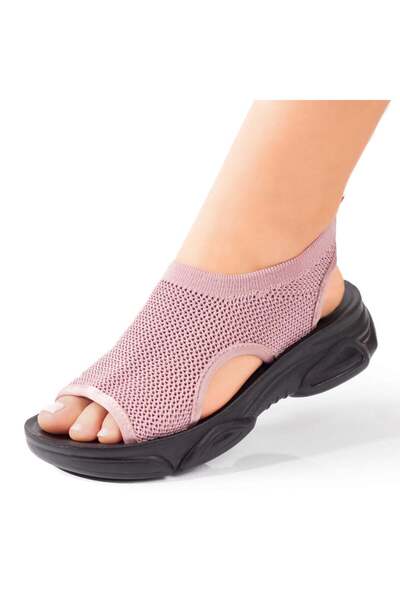 BMoD Sandale roz pentru femei, cu talpă groasă, din material textil MOD08718