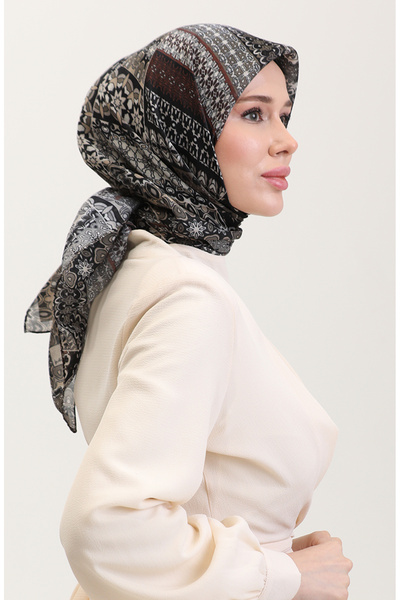 sefamerve Κεχριμπαρένιο Κασκόλ 70291-07 Πικρό Καφέ Χακί