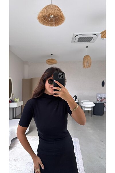 Buket Teke Guler negru cu detaliu cu șnur Modal Basic