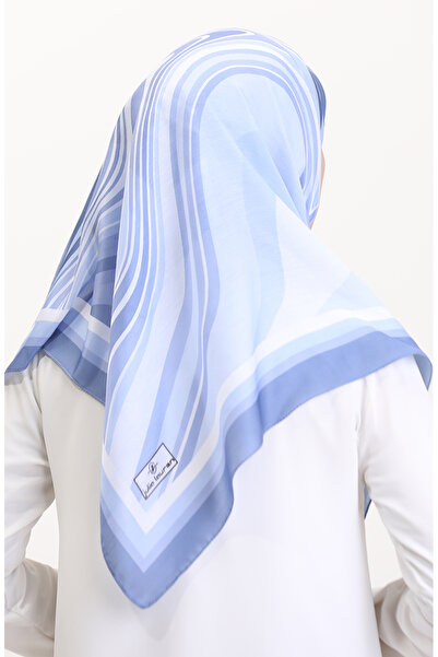 sefamerve Μαλακό κασκόλ με σχέδιο 70254-09 Μπλε Σκούρο Μπλε