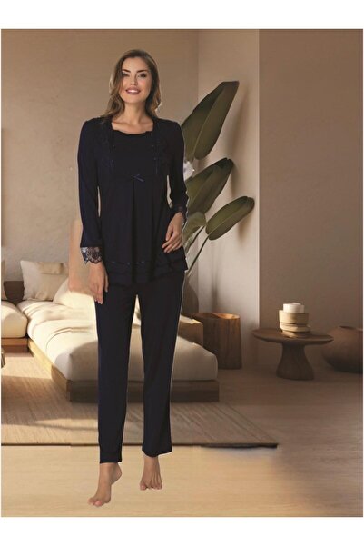 Lohusa Homewear Γυναικείο σετ πιτζάμες εγκυμοσύνης σε μπλε ναυτικό χρώμα, ειδ...