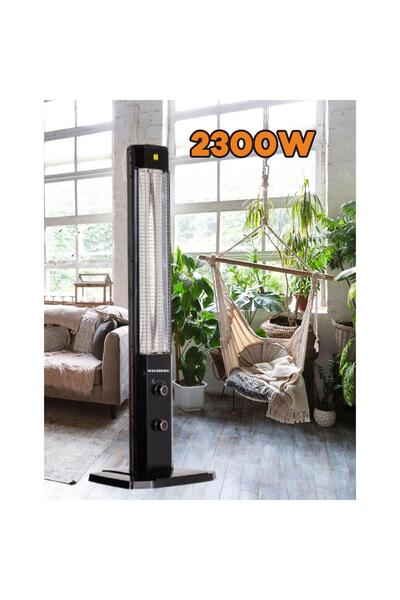 Hausberg Radiator Electric HB-8560, 2300W, Termostat Reglabil, Lampa de semnalizare 3 pozitii, Negru