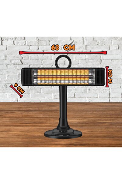 Hausberg Radiator electric HB-8565NG, 1000W, 2 trepte incalzire, tub carbon, protectie IP24, termostat, metal